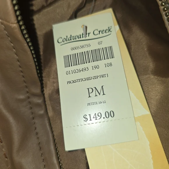Coldwater Creek NWT Leather Blazer/Jacket Women's Sz Petite Medium - Picture 6 of 10
